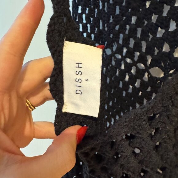 DISSH CLOVER BLACK CROCHET MIDI DRESS - Picture 3 of 4